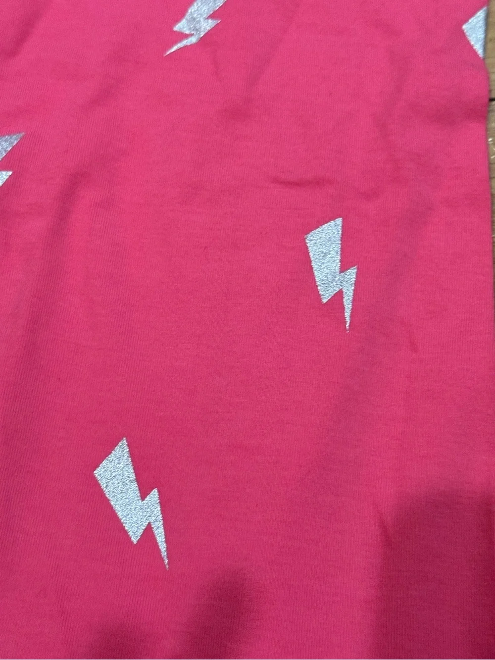 GAP Pink Leggings with White Lightning Bolts